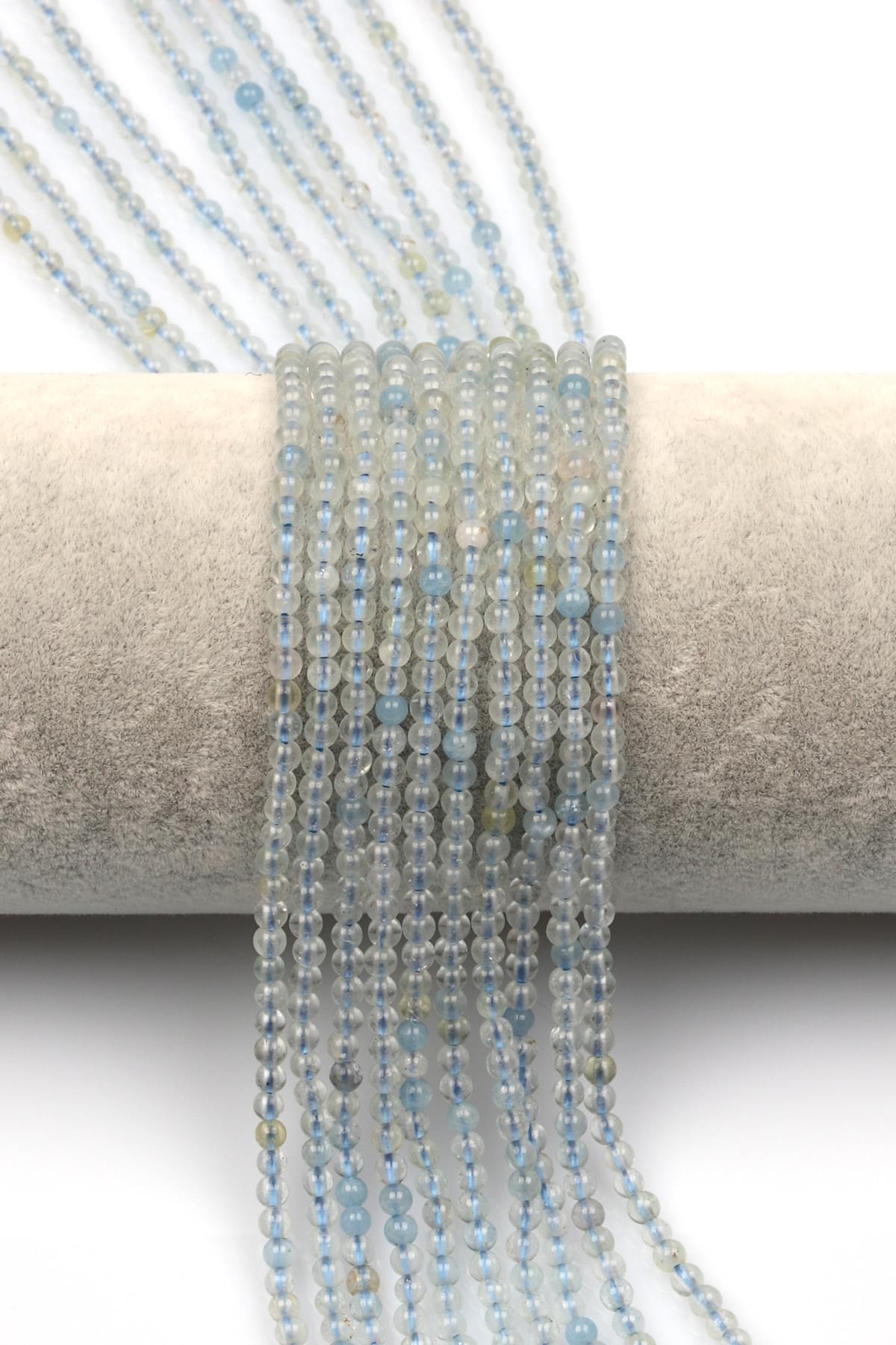 Akuamarin Doğal Taş Dizi 3 mm Küre Kesim