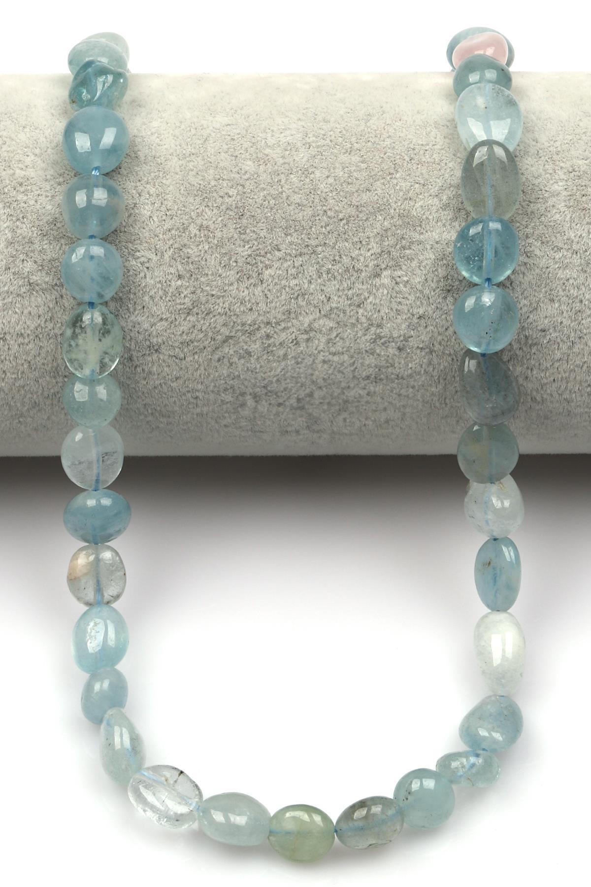 Akuamarin Doğaltaş Dizi 8 x 11 mm Özel Kesim