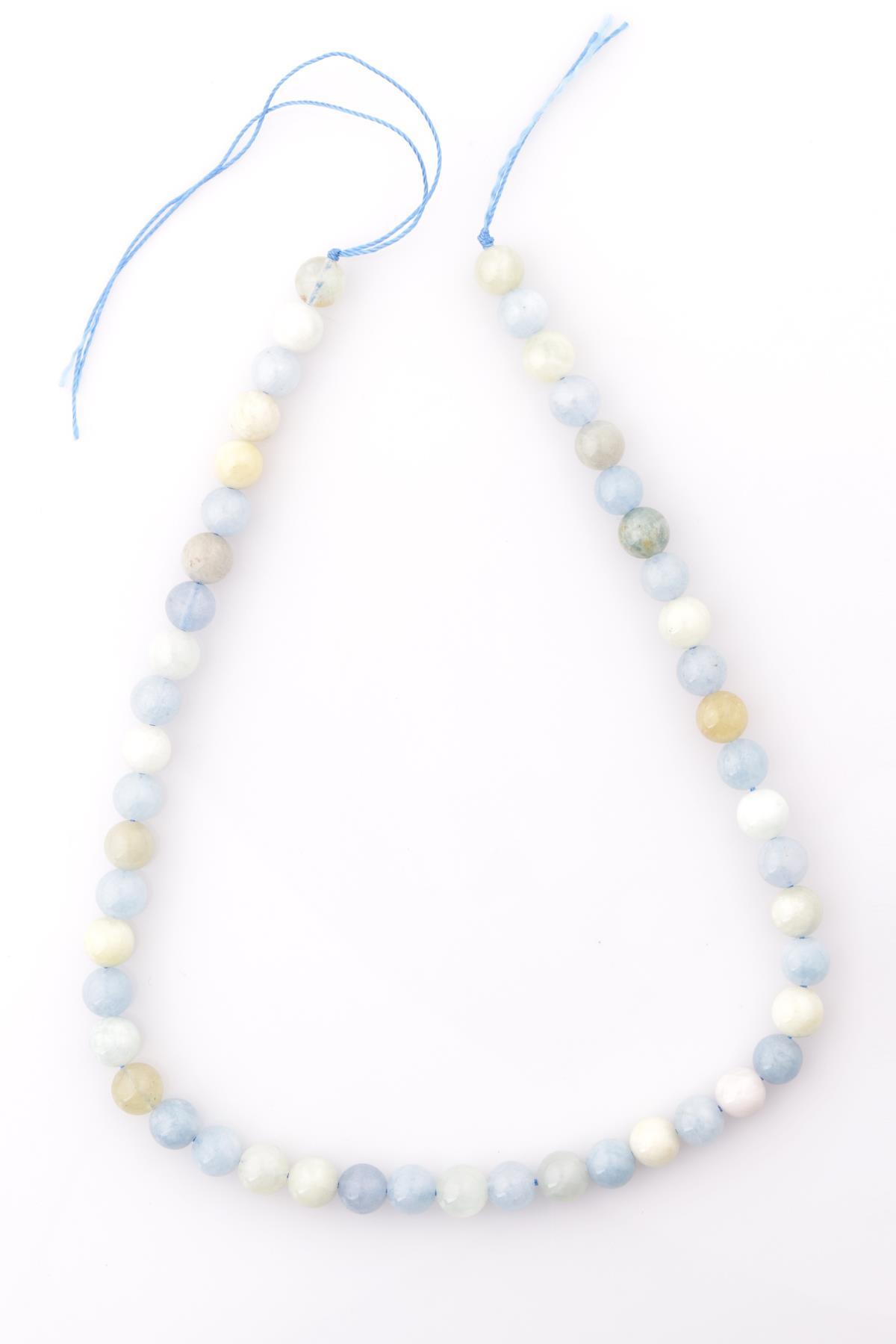 Akuamarin - Heliodor Doğal Taş Dizi 8 mm Küre Kesim