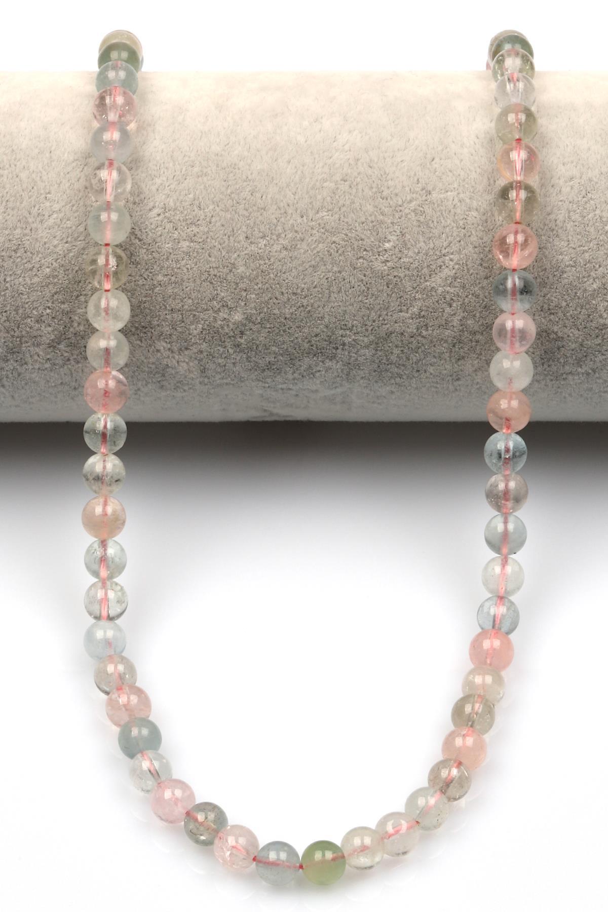 Akuamarin-Morganit-Heliodor Doğal Taş Dizi 6 mm Küre Kesim