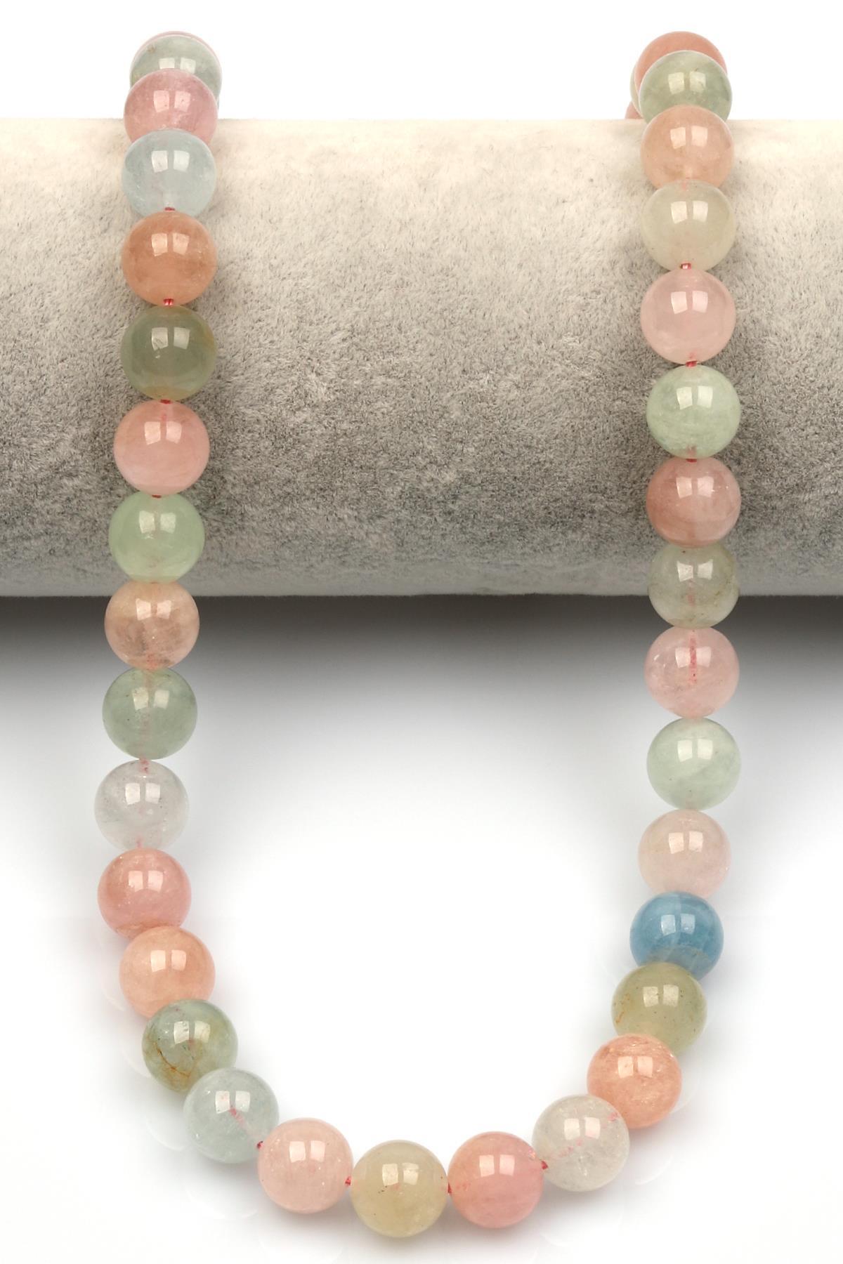 Akuamarin-Morganit-Heliodor Doğal Taş Dizi 10 mm Küre Kesim