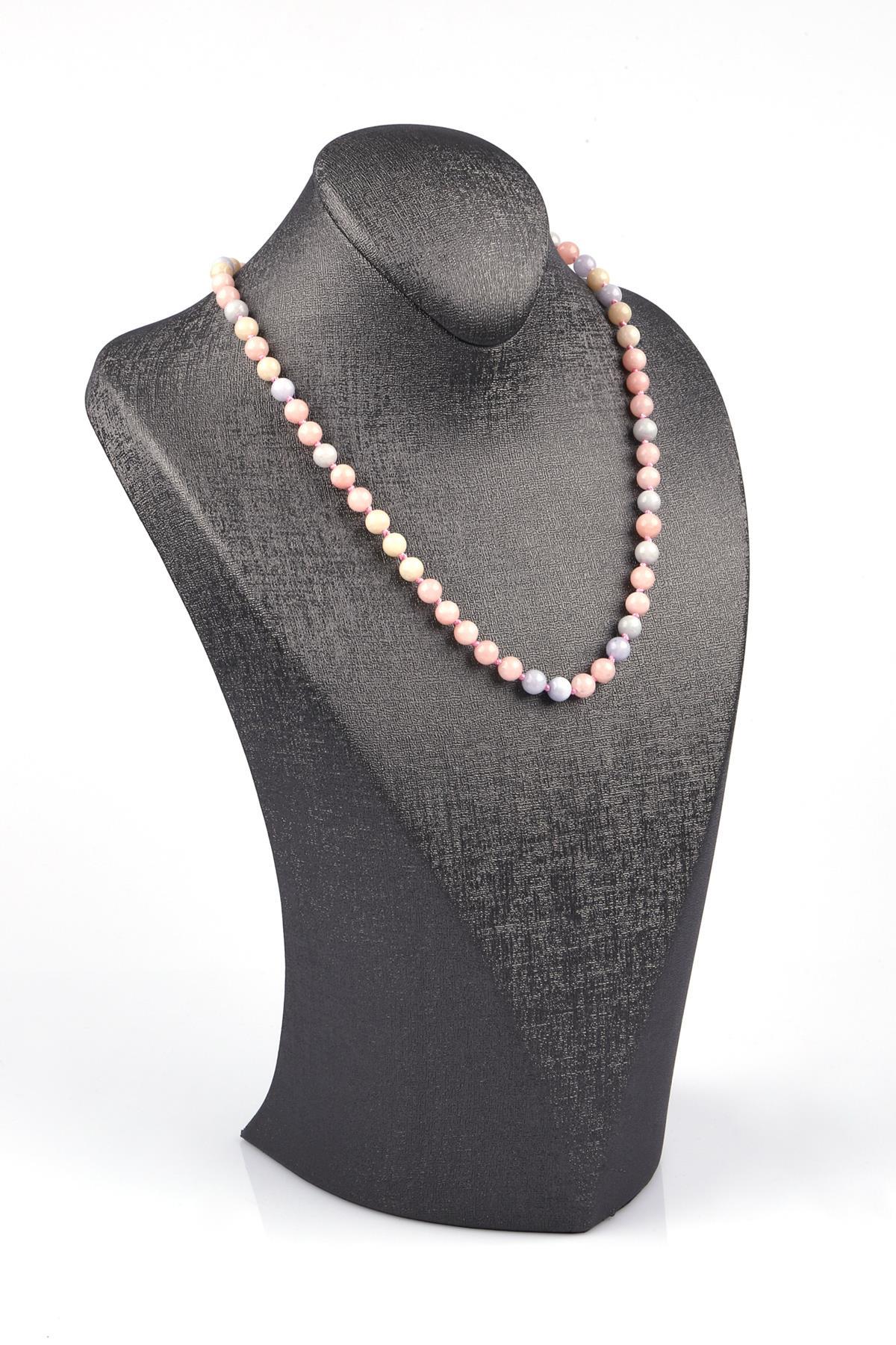 Akuamarin - Morganit - Heliodor Doğal Taş 6 mm Düğümlü Kolye