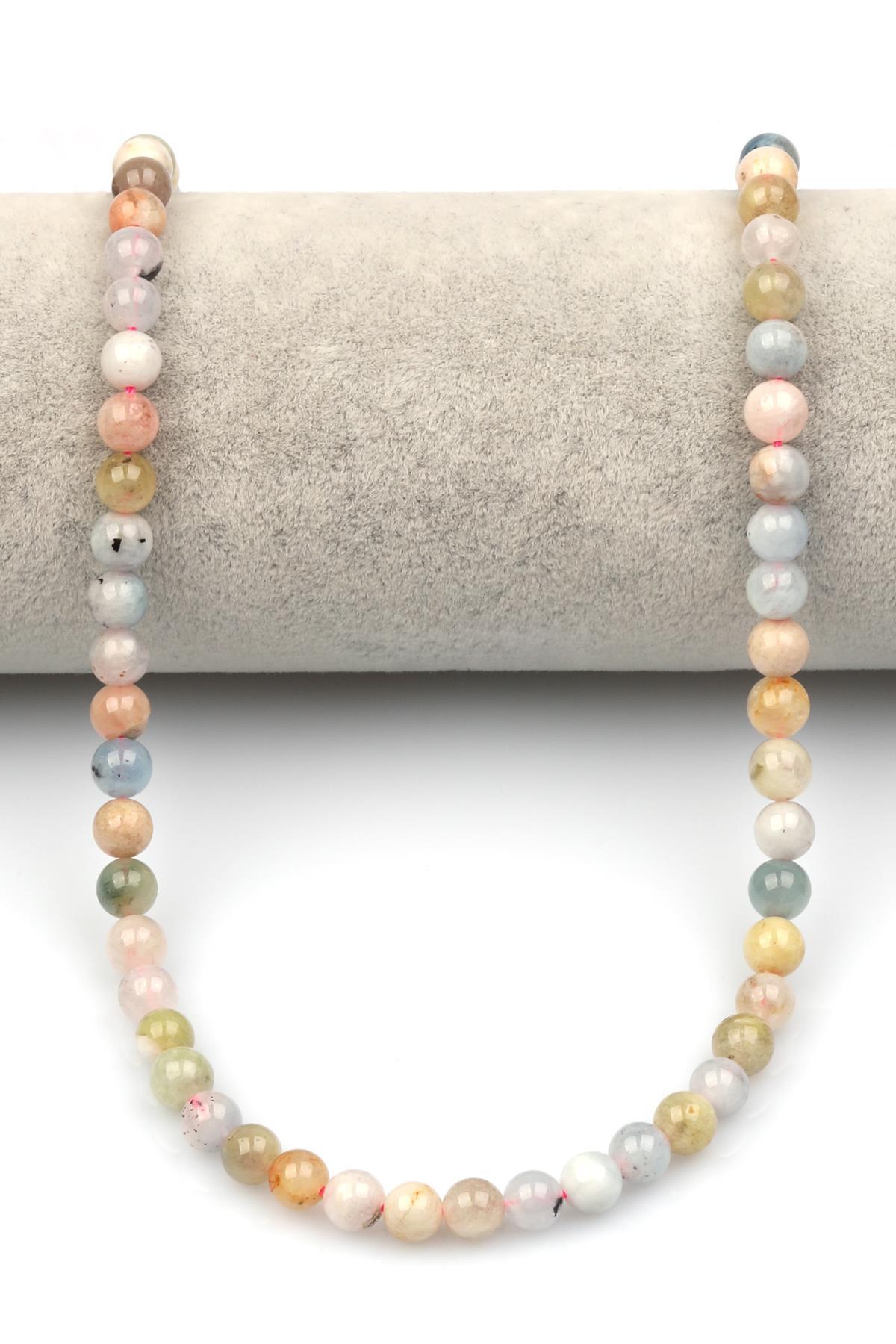 Akuamarin-Morganit-Heliodor Doğaltaş Dizi 6 mm Küre Kesim