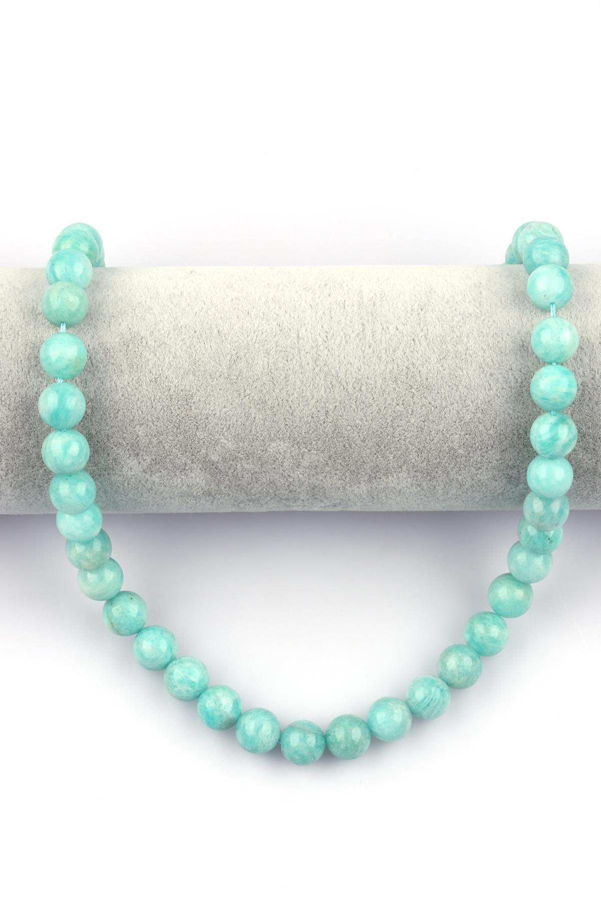 Amazonit ( A Kalite ) Doğal Taş Dizi 10 mm Küre Kesim