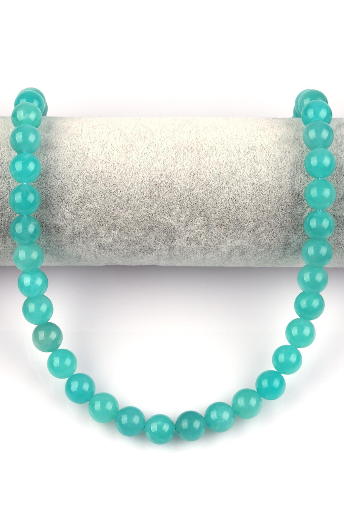 Amazonit ( AA Kalite ) Doğal Taş Dizi 10 mm Küre Kesim