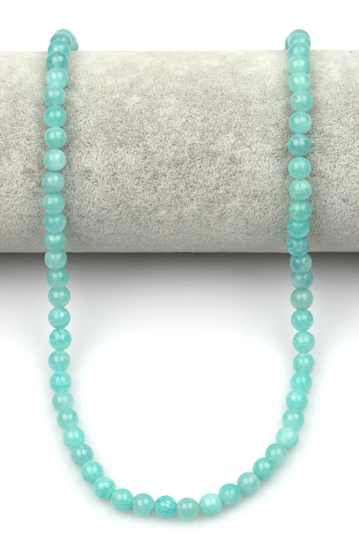 Amazonit (AA Kalite) Doğal Taş Dizi 6 mm Küre Kesim