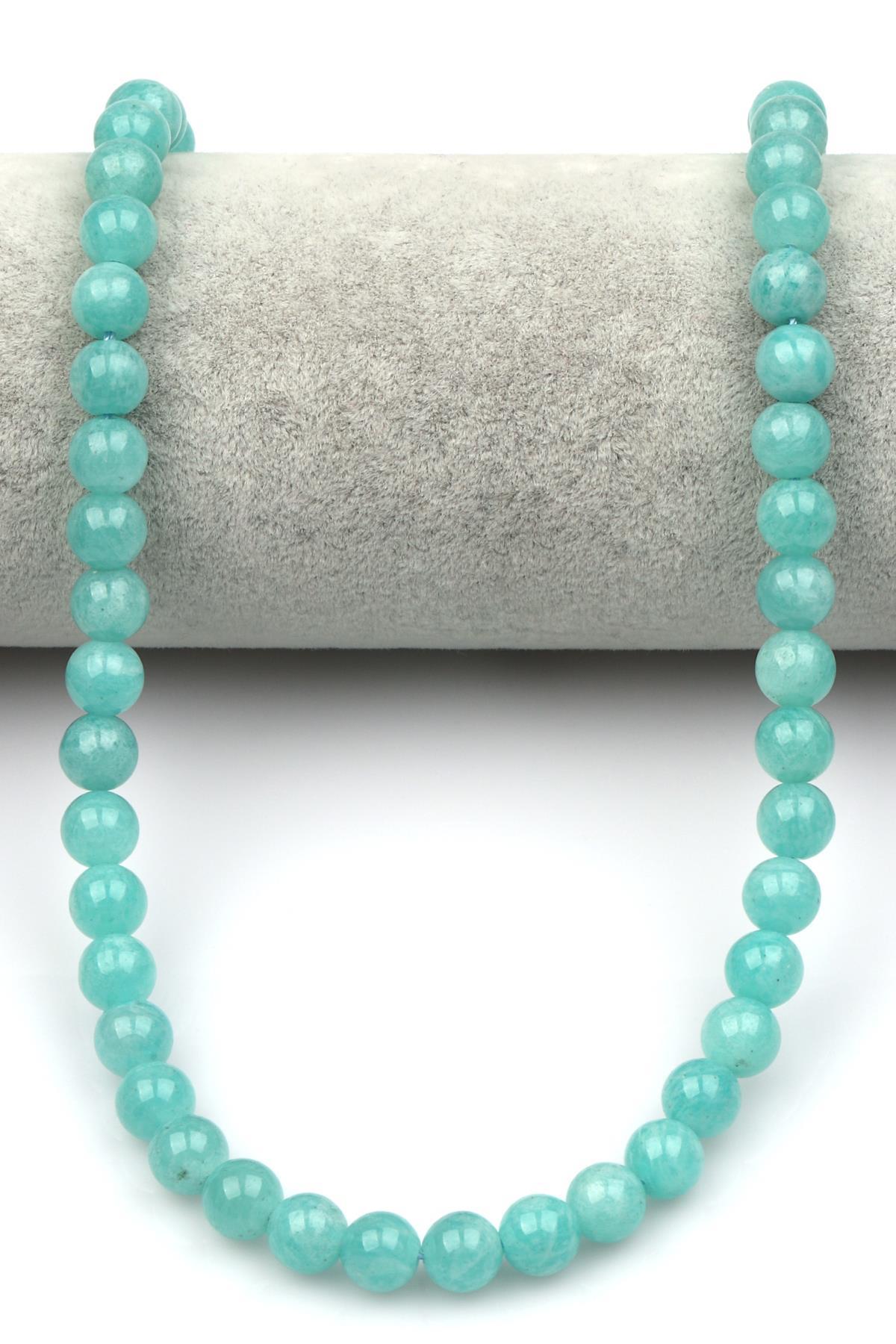 Amazonit (AAA Kalite) Doğal Taş Dizi 8 mm Küre Kesim