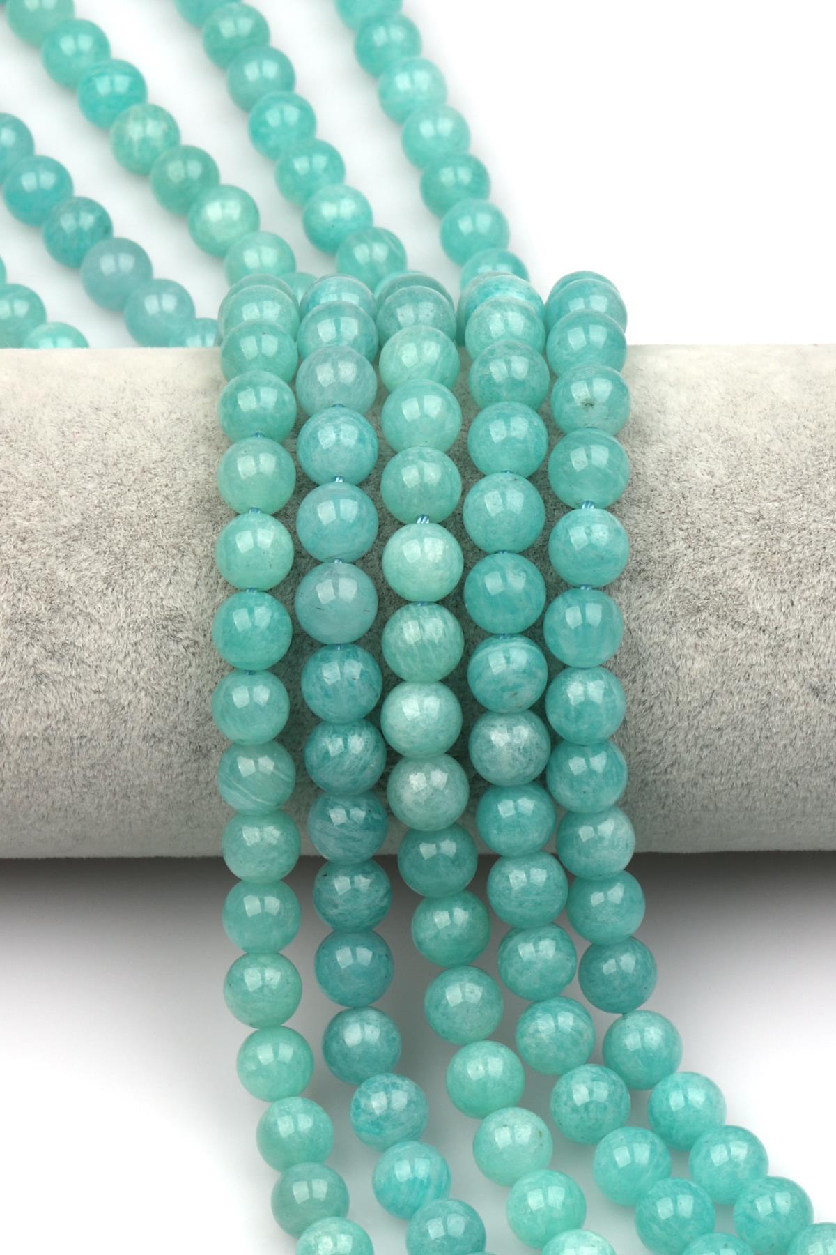 Amazonit (AAA Kalite) Doğal Taş Dizi 8 mm Küre Kesim