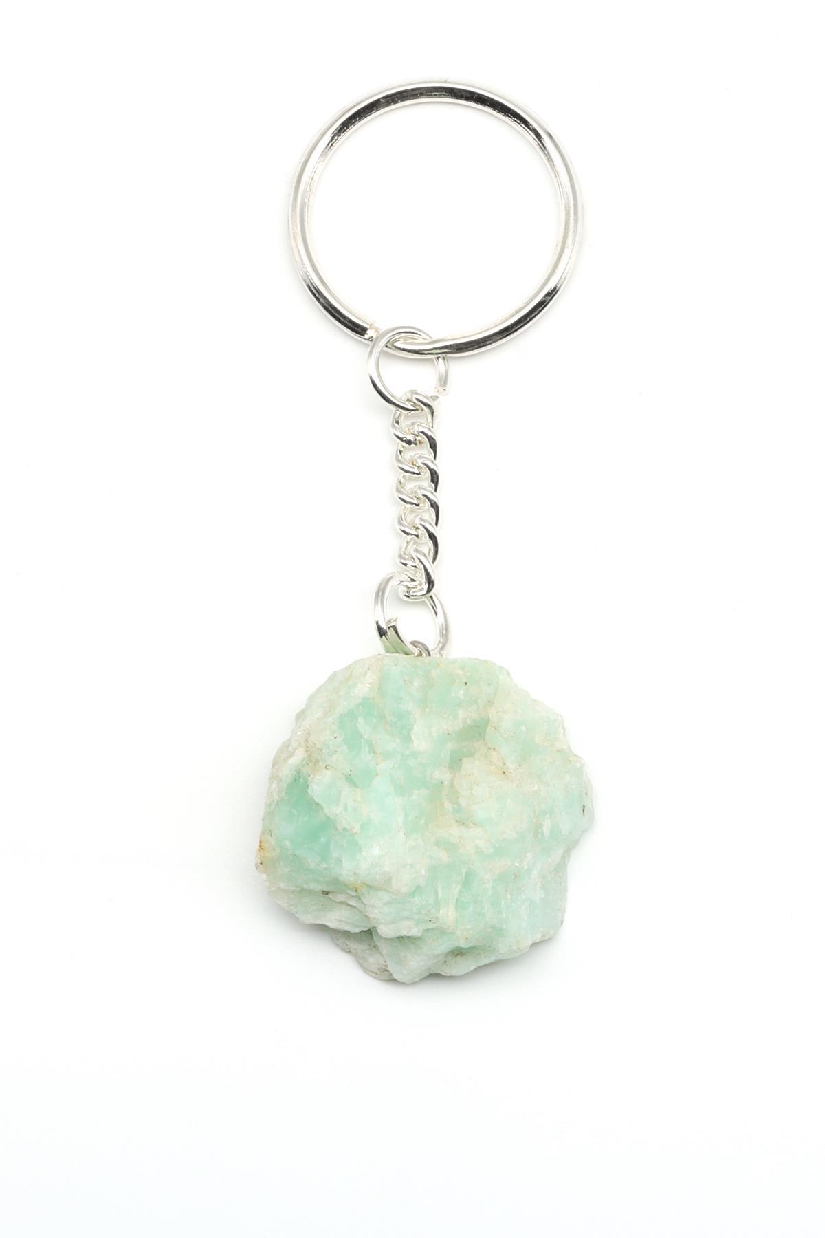 Amazonit Doğal Taş Anahtarlık