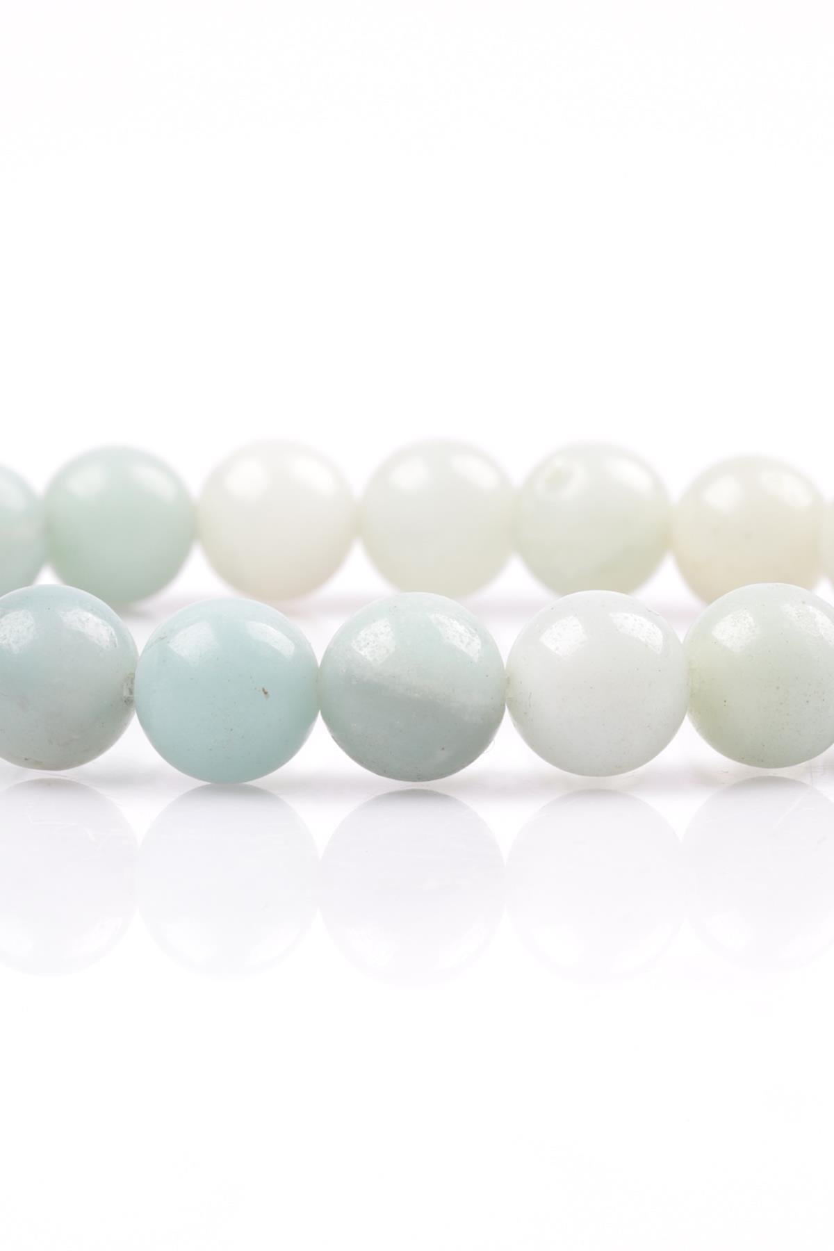 Amazonit Doğal Taş Bileklik 8 mm Küre Kesim