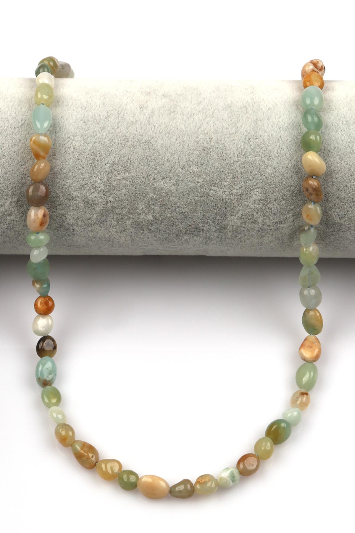 Amazonit Doğal Taş Dizi 5 x 8 mm Mercimek Kesim