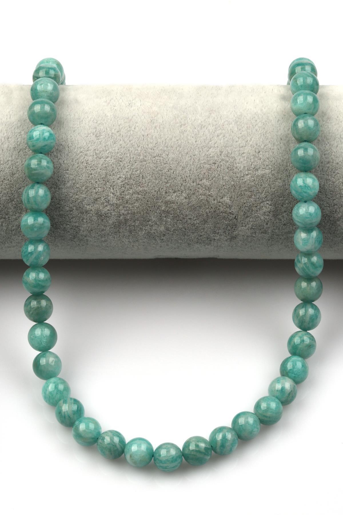 Amazonit Doğal Taş Dizi 8 mm Küre Kesim