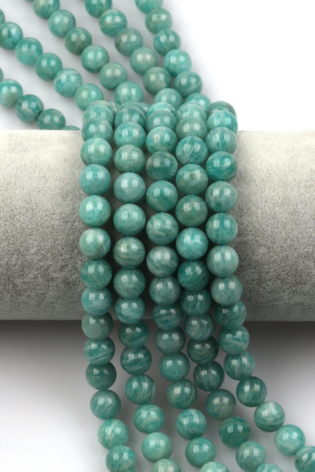 Amazonit Doğal Taş Dizi 8 mm Küre Kesim
