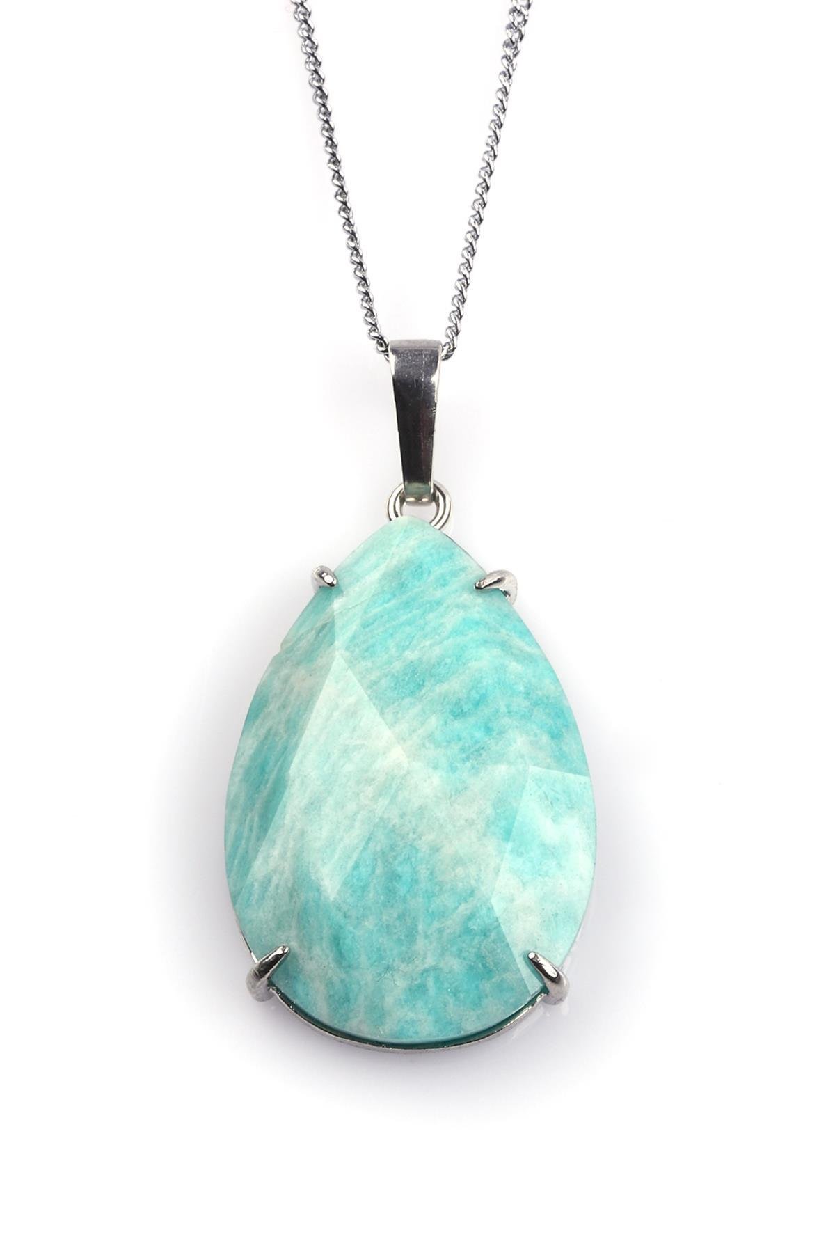 Amazonit Doğal Taş Kolye