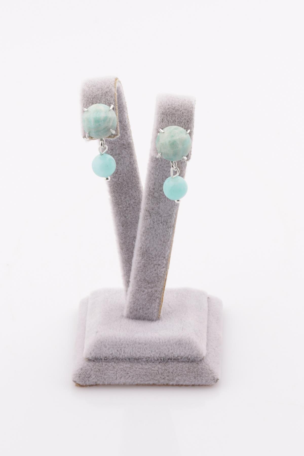 Amazonit Doğal Taş Küpe