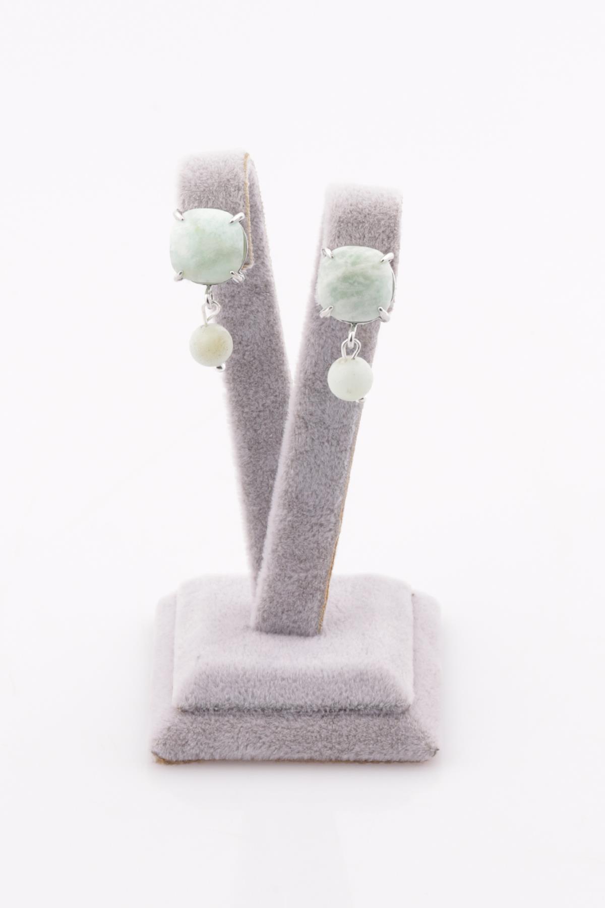 Amazonit Doğal Taş Küpe