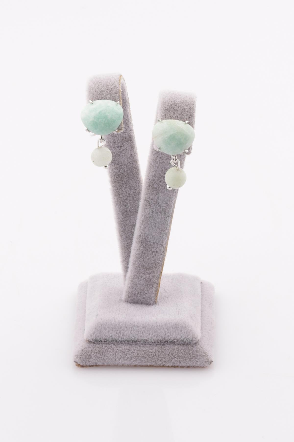 Amazonit Doğal Taş Küpe