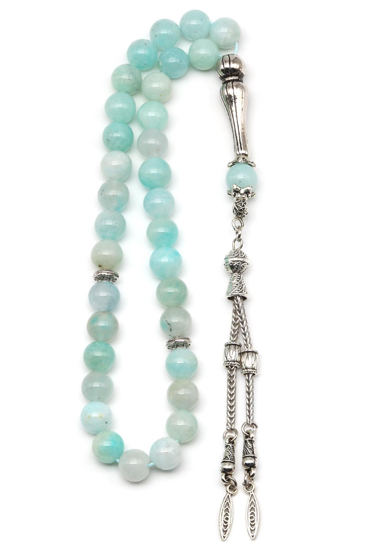 Amazonit Doğal Taş Tesbih 8 mm Küre Kesim