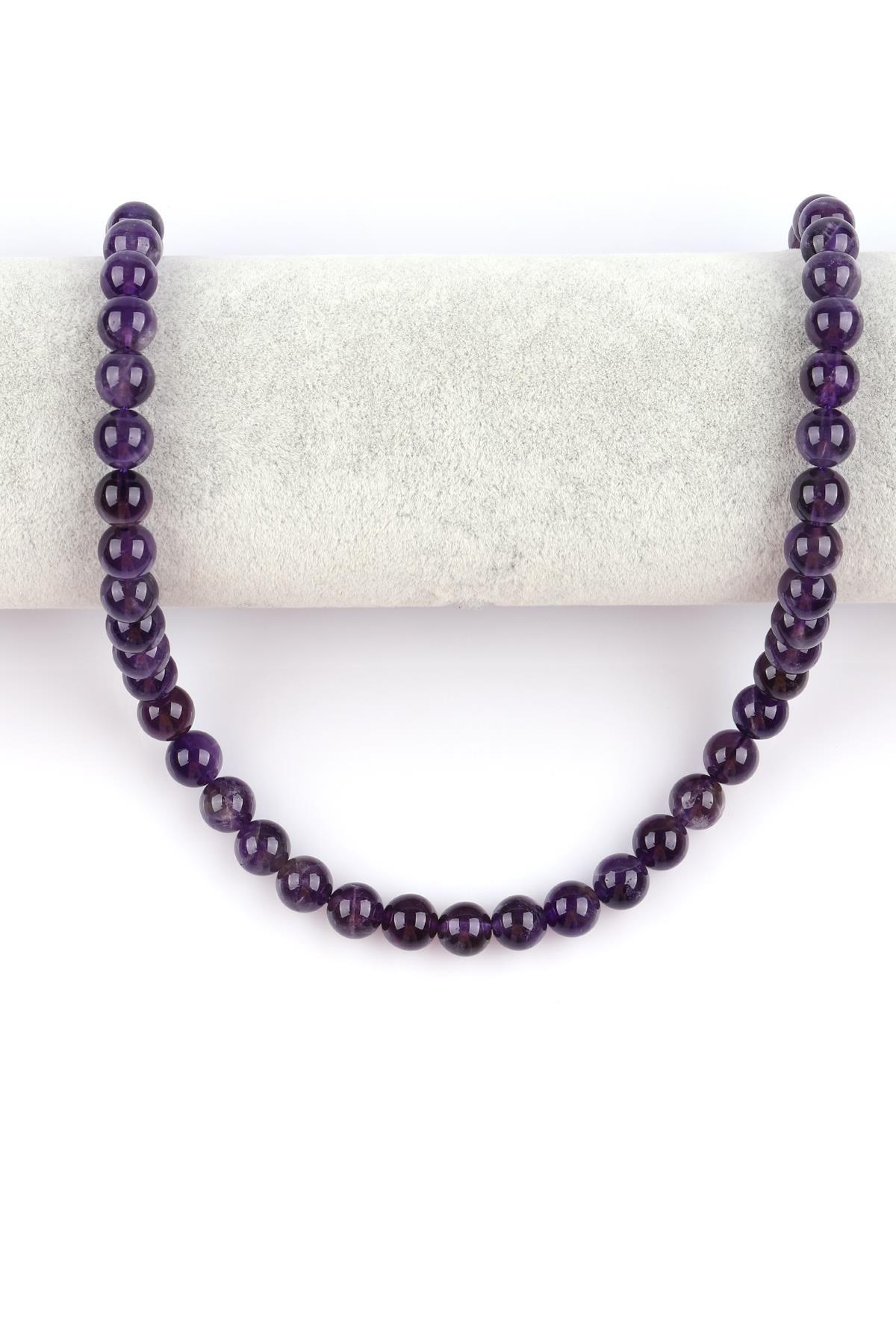 Ametist ( AB Kalite ) Doğal Taş Dizi 8 mm Küre Kesim