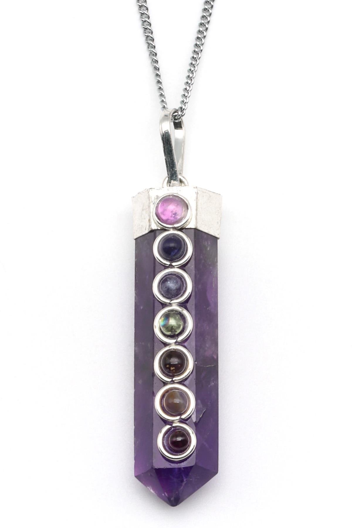 Ametist - Çakra Doğal Taş Kolye