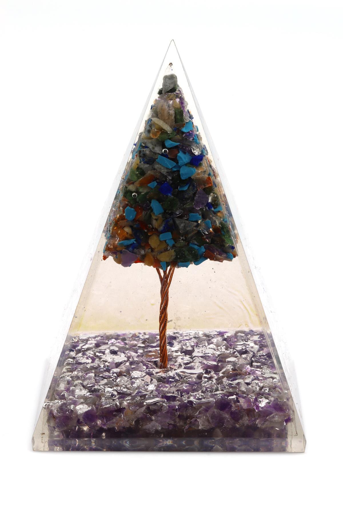 Ametist - Çakra Taşından Orgonit Piramit