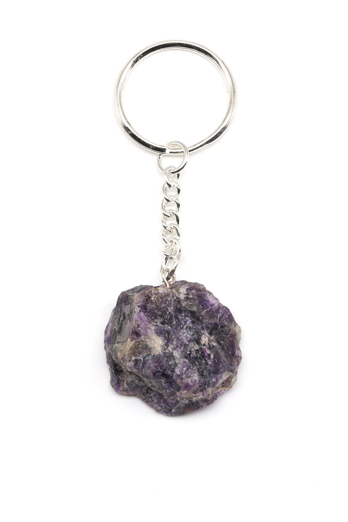 Ametist Doğal Taş Anahtarlık