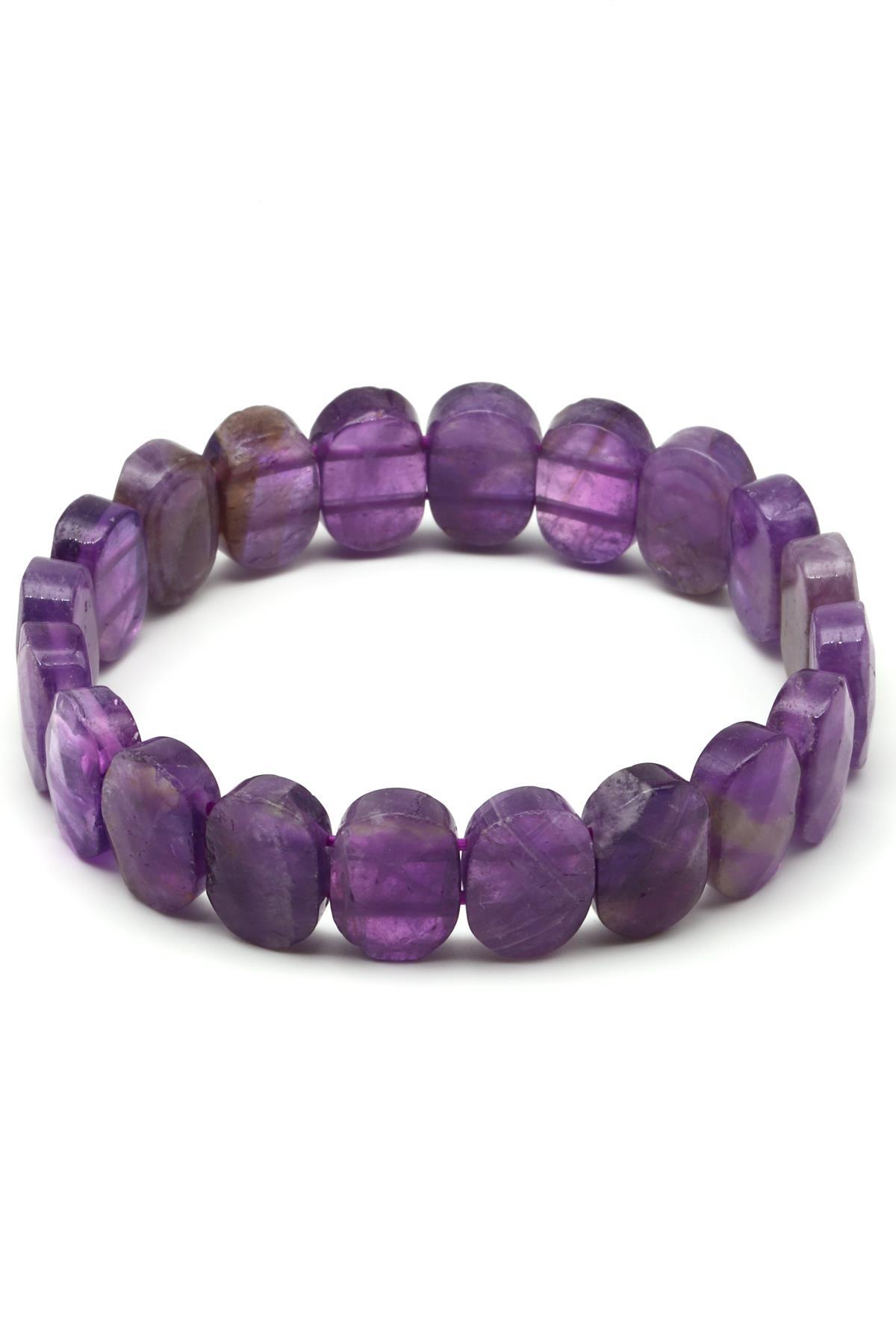 Ametist Doğal Taş Bileklik 10 x 14 mm Özel Kesim