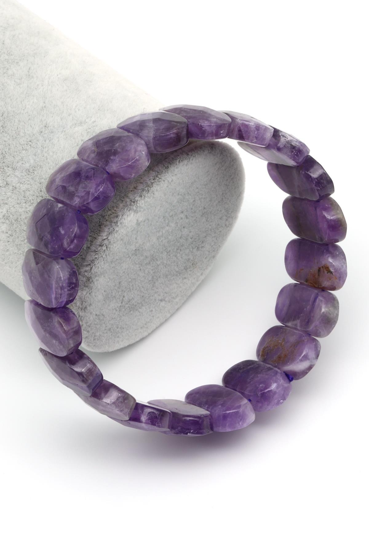 Ametist Doğal Taş Bileklik 10 x 20 mm Özel Kesim