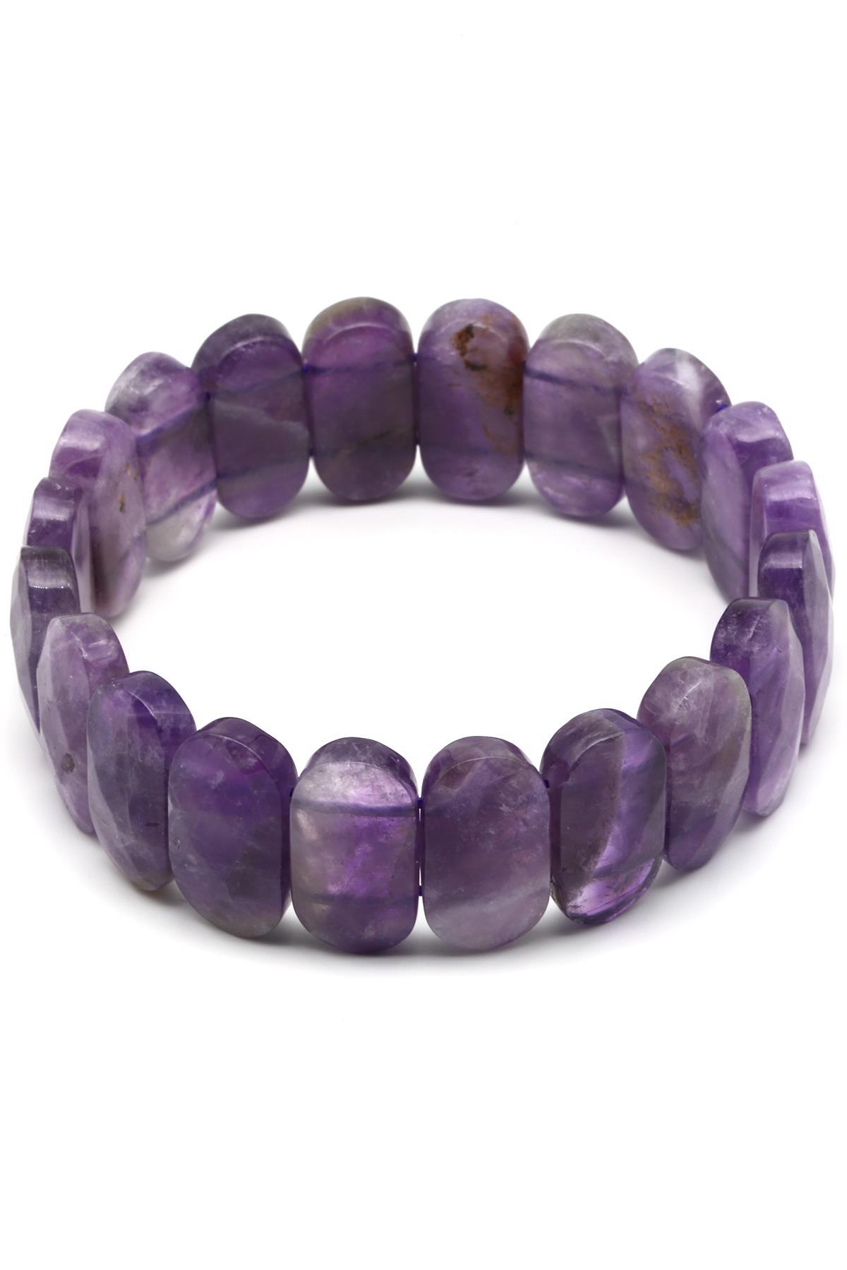 Ametist Doğal Taş Bileklik 10 x 20 mm Özel Kesim