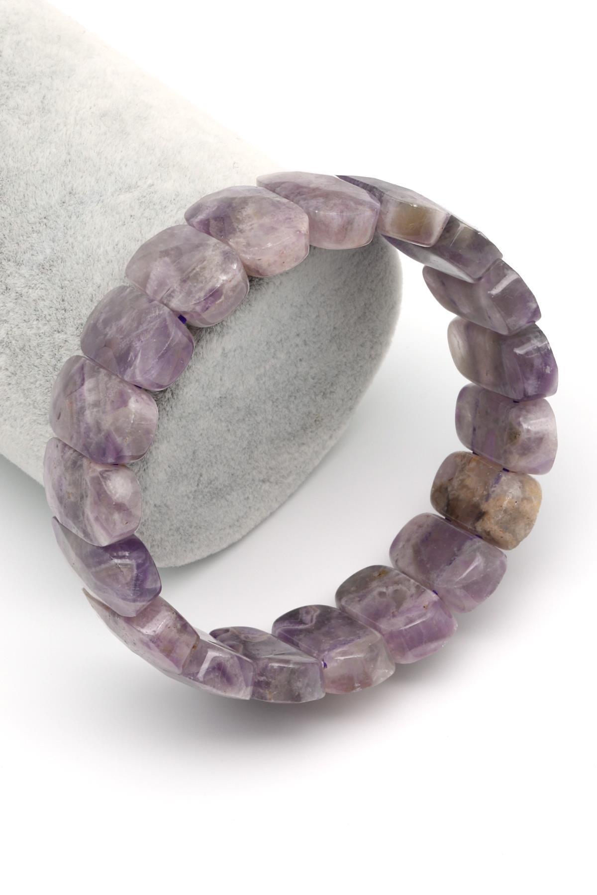 Ametist Doğal Taş Bileklik 11 x 20 mm Özel Kesim