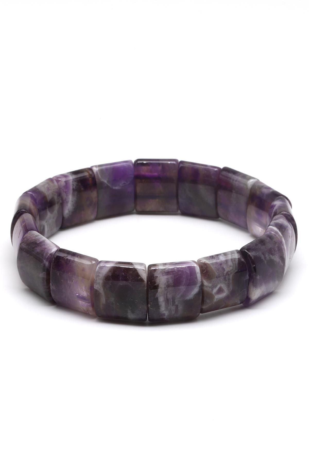 Ametist Doğal Taş Bileklik 13 x 15 mm Özel Kesim