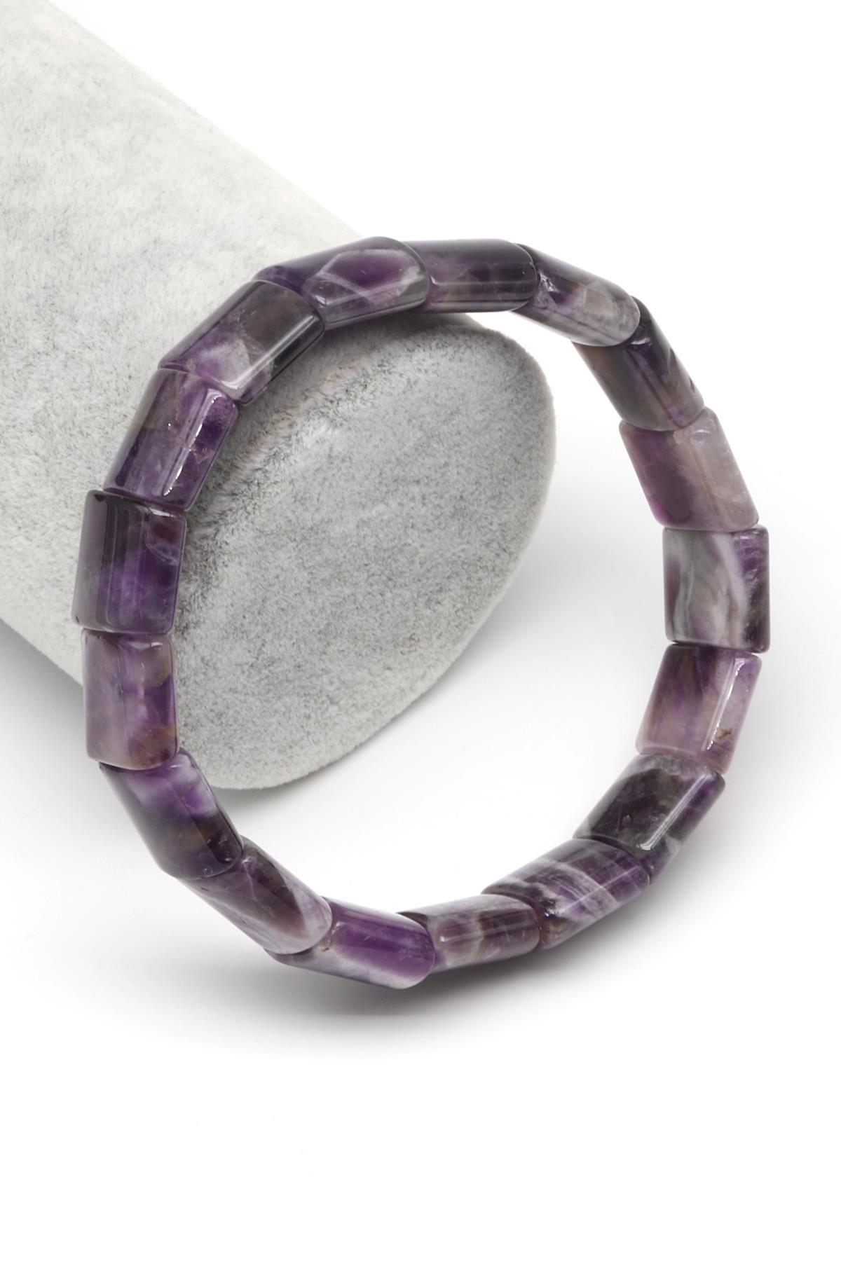 Ametist Doğal Taş Bileklik 13 x 15 mm Özel Kesim