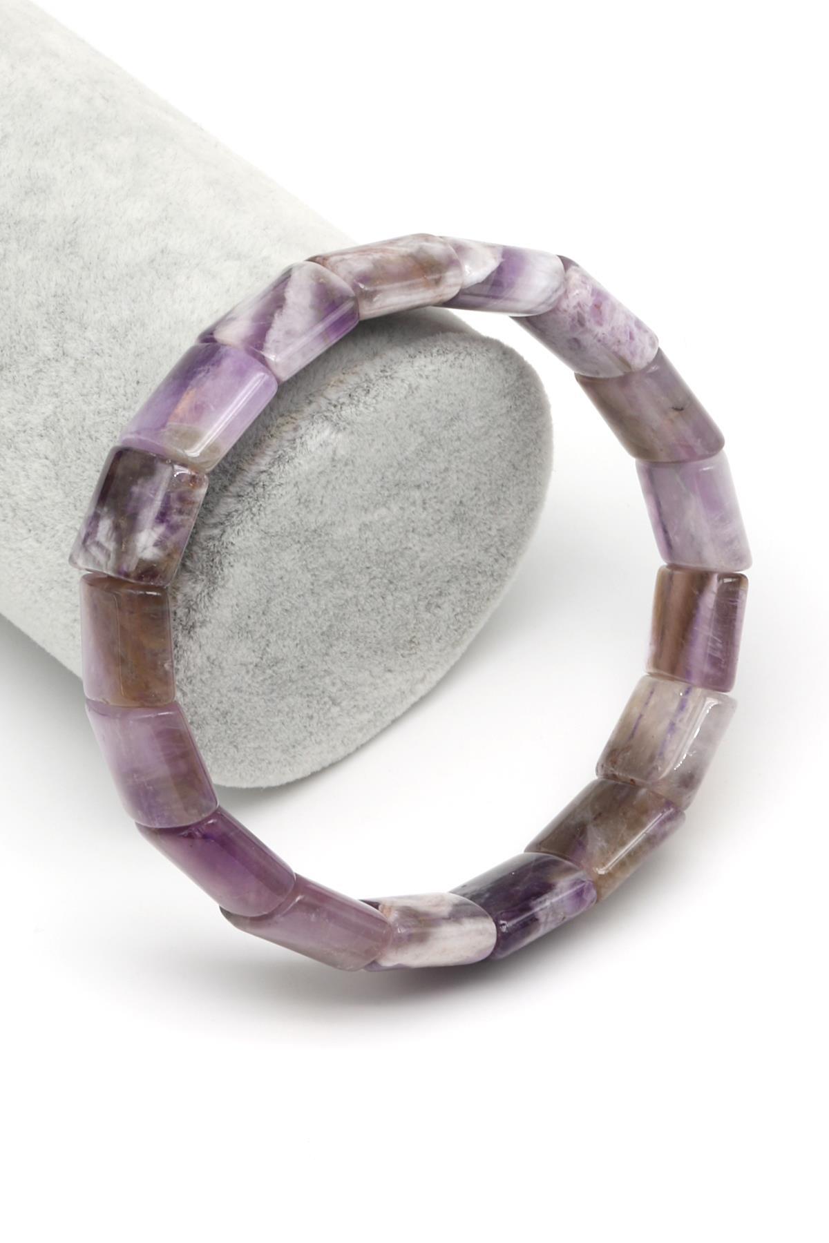 Ametist Doğal Taş Bileklik 13 x 15 mm Özel Kesim