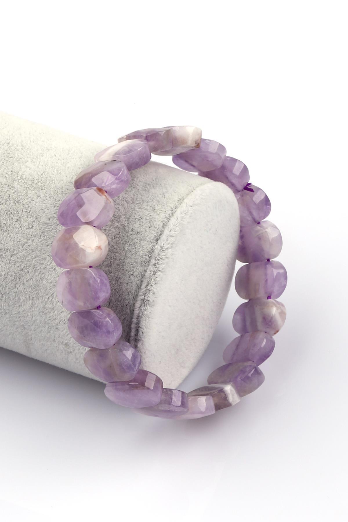 Ametist Doğal Taş Bileklik 9 x 14 mm Özel Kesim
