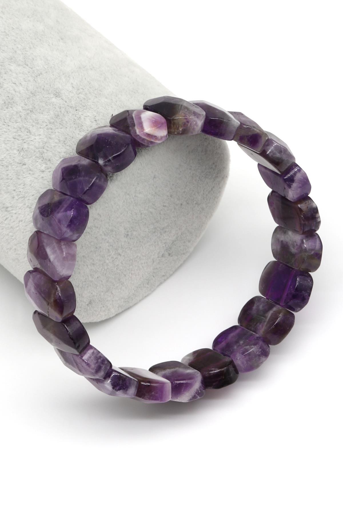 Ametist Doğal Taş Bileklik 9 x 15 mm Özel Kesim