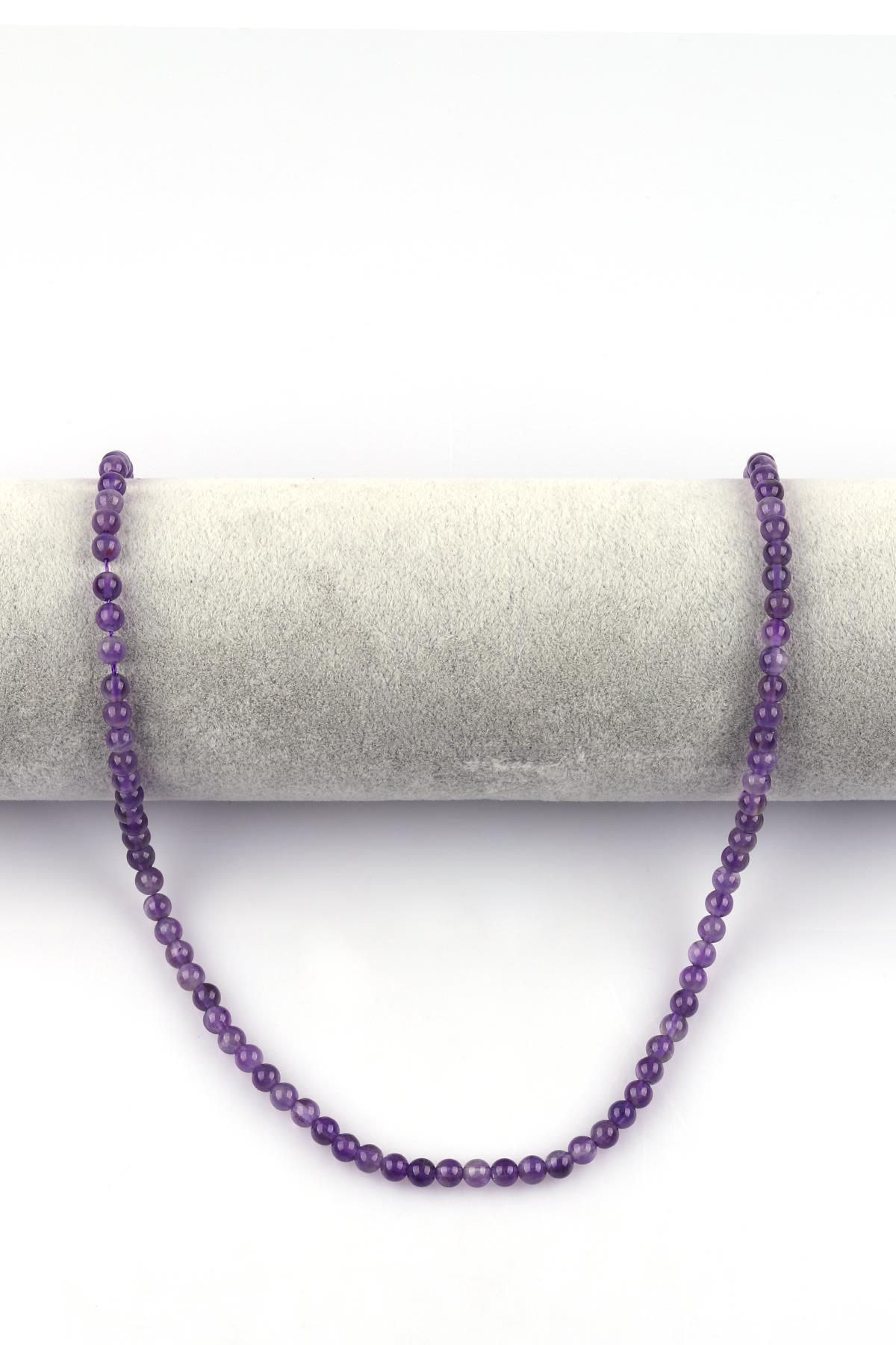 Ametist Doğal Taş Dizi 4 mm Küre Kesim