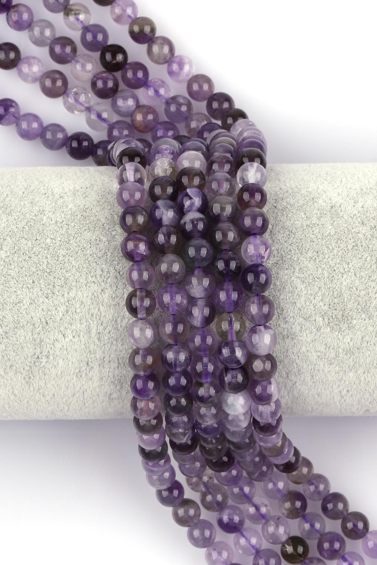 Ametist Doğal Taş Dizi 6 mm Küre Kesim