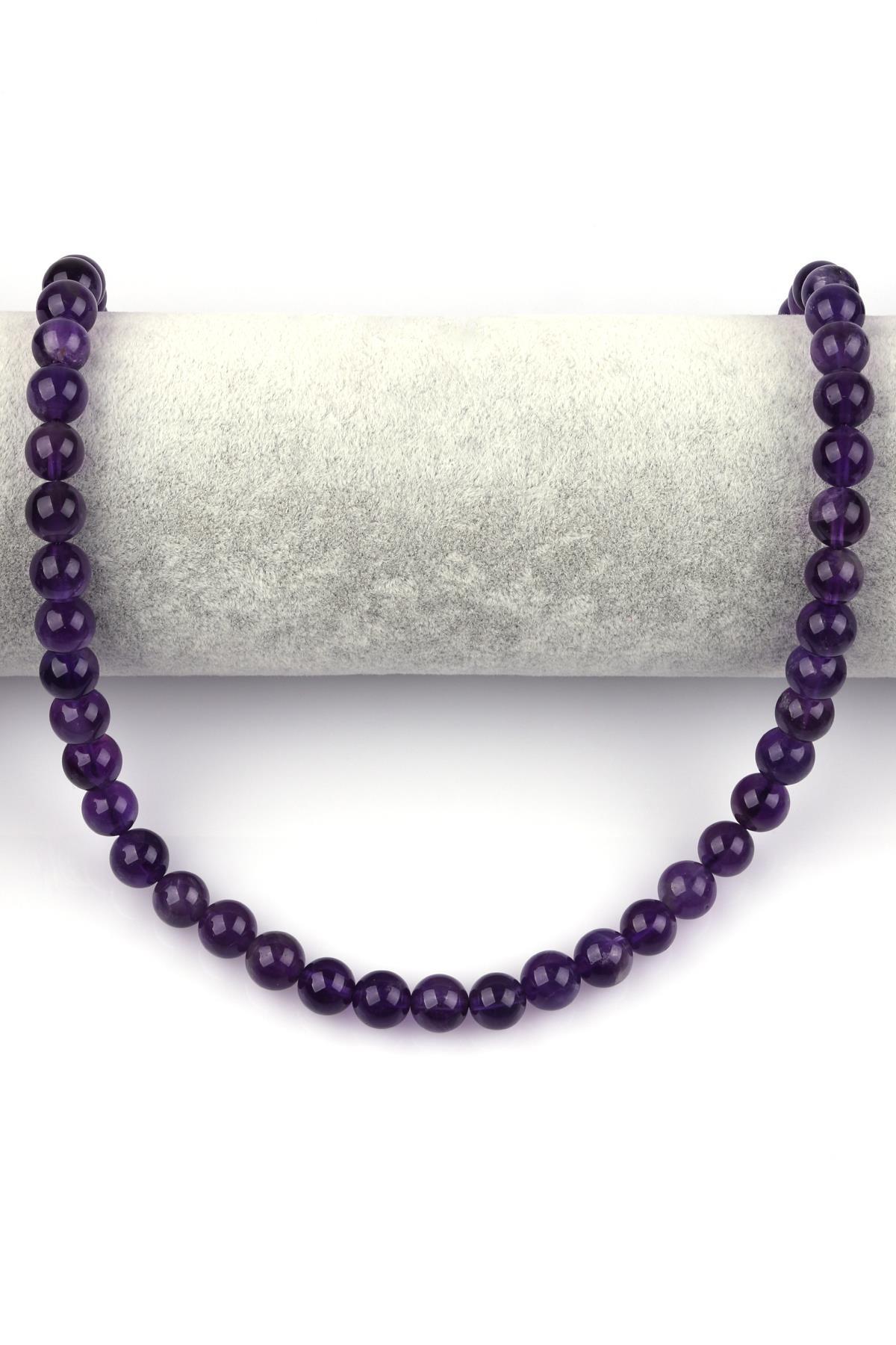 Ametist Doğal Taş Dizi 8 mm Küre Kesim