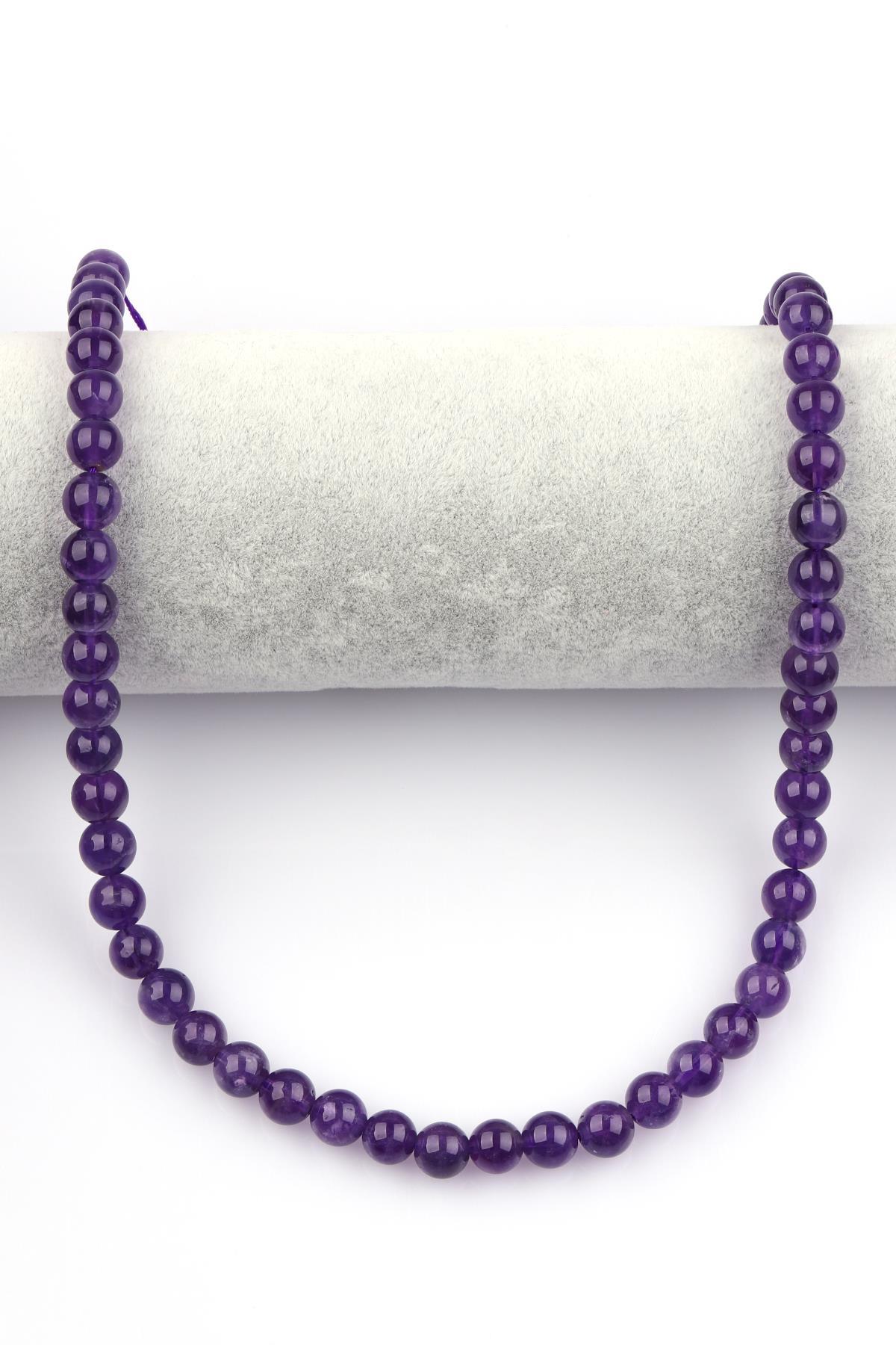 Ametist Doğal Taş Dizi 8 mm Küre Kesim