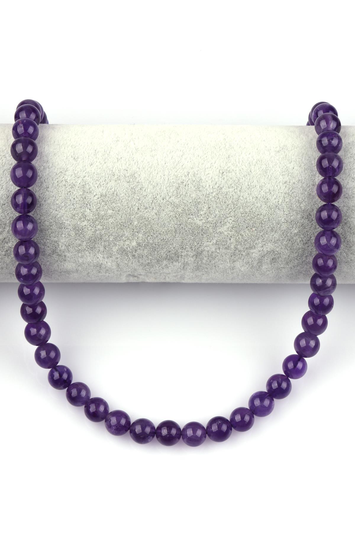 Ametist Doğal Taş Dizi 8 mm Küre Kesim