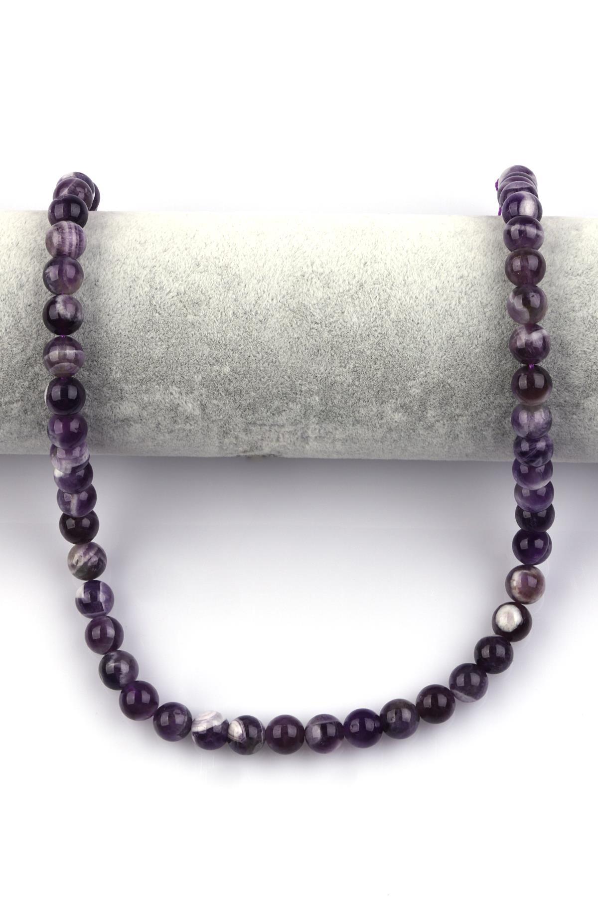 Ametist Doğal Taş Dizi 8 mm Küre Kesim