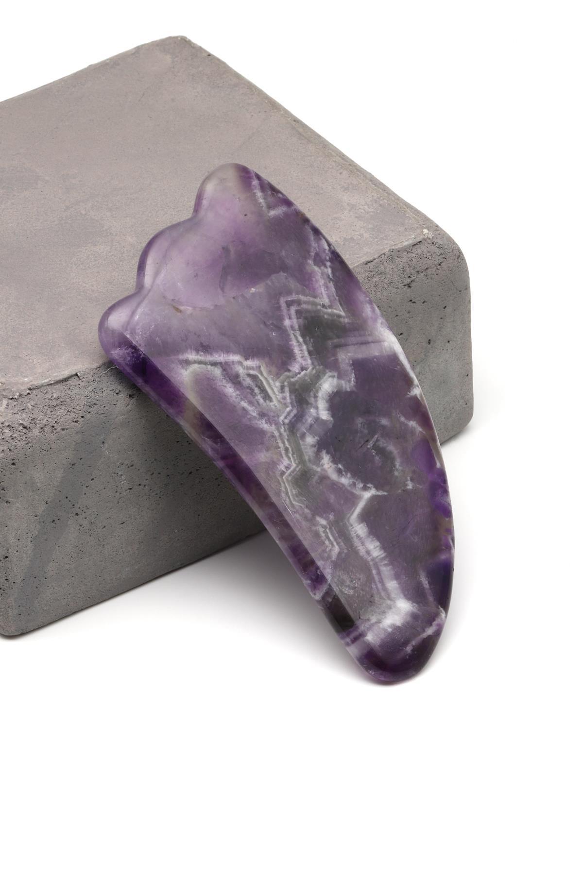 Ametist Doğal Taş Gua Sha Yüz Masaj Taşı