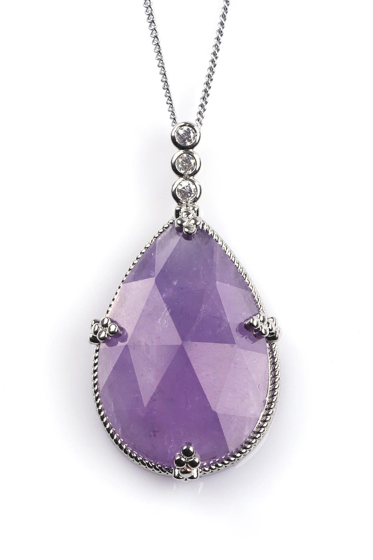 Ametist Doğal Taş Kolye 