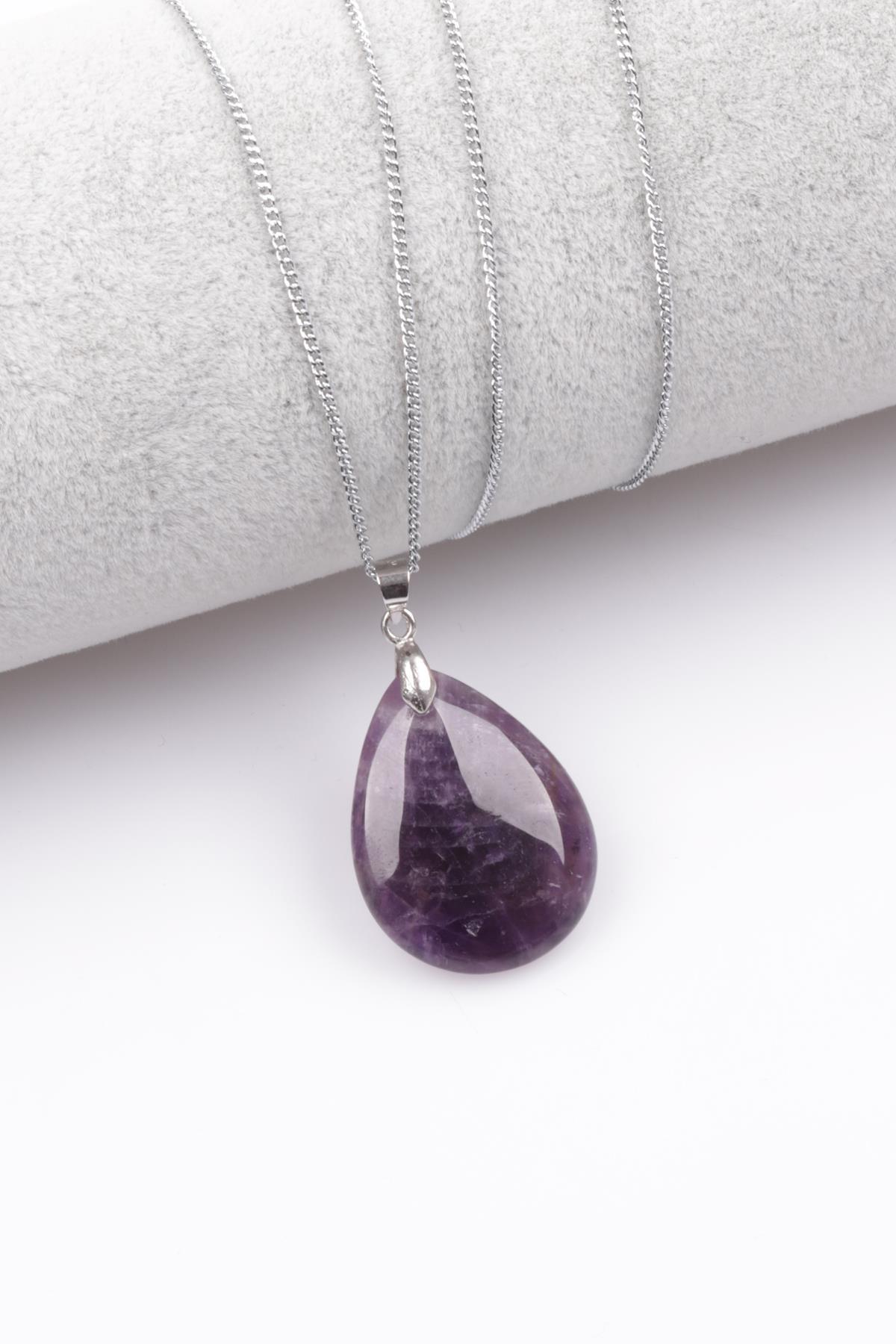 Ametist Doğal Taş Kolye