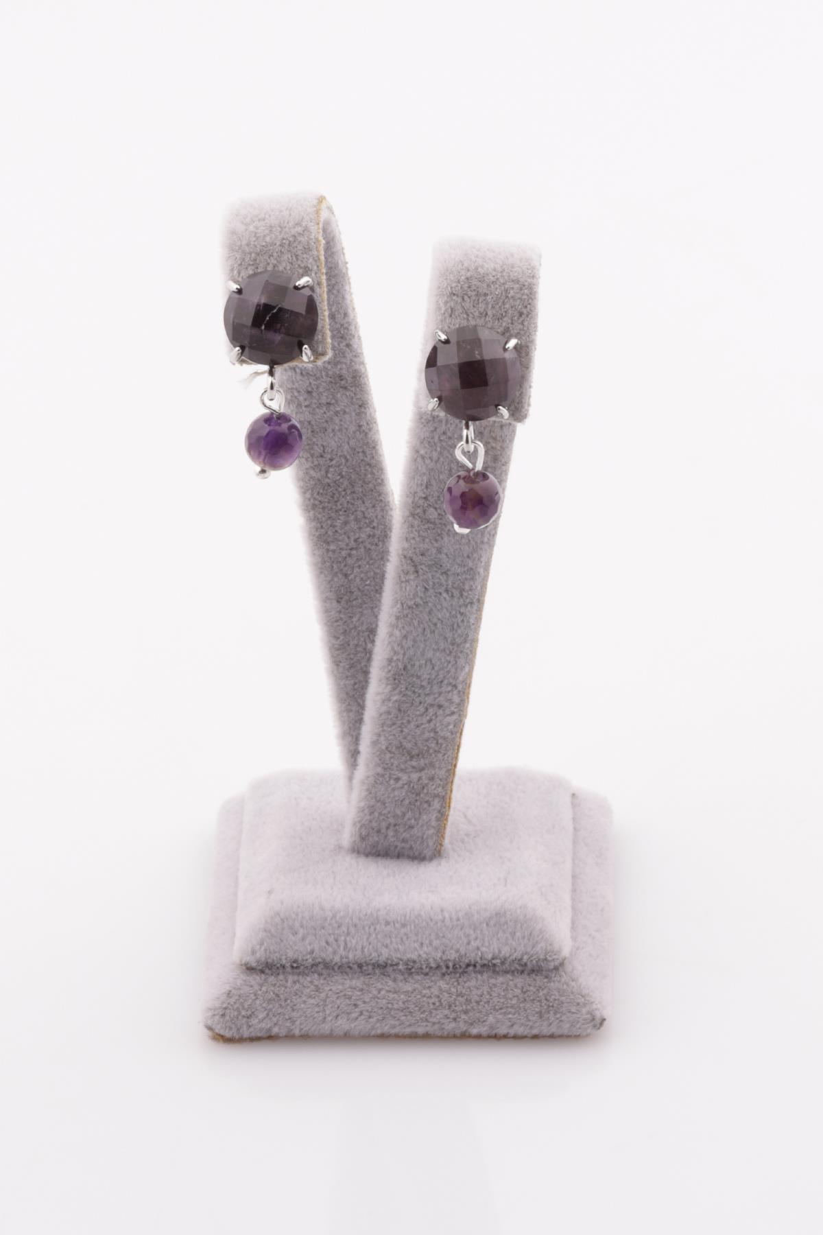 Ametist Doğal Taş Küpe