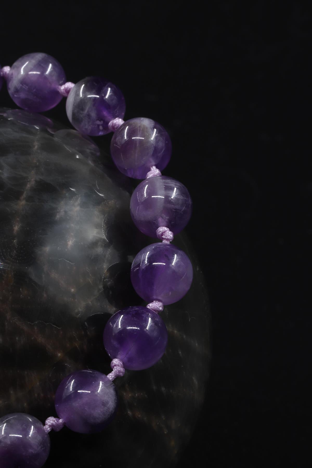 Ametist Doğal Taş Makrome Örme Bileklik