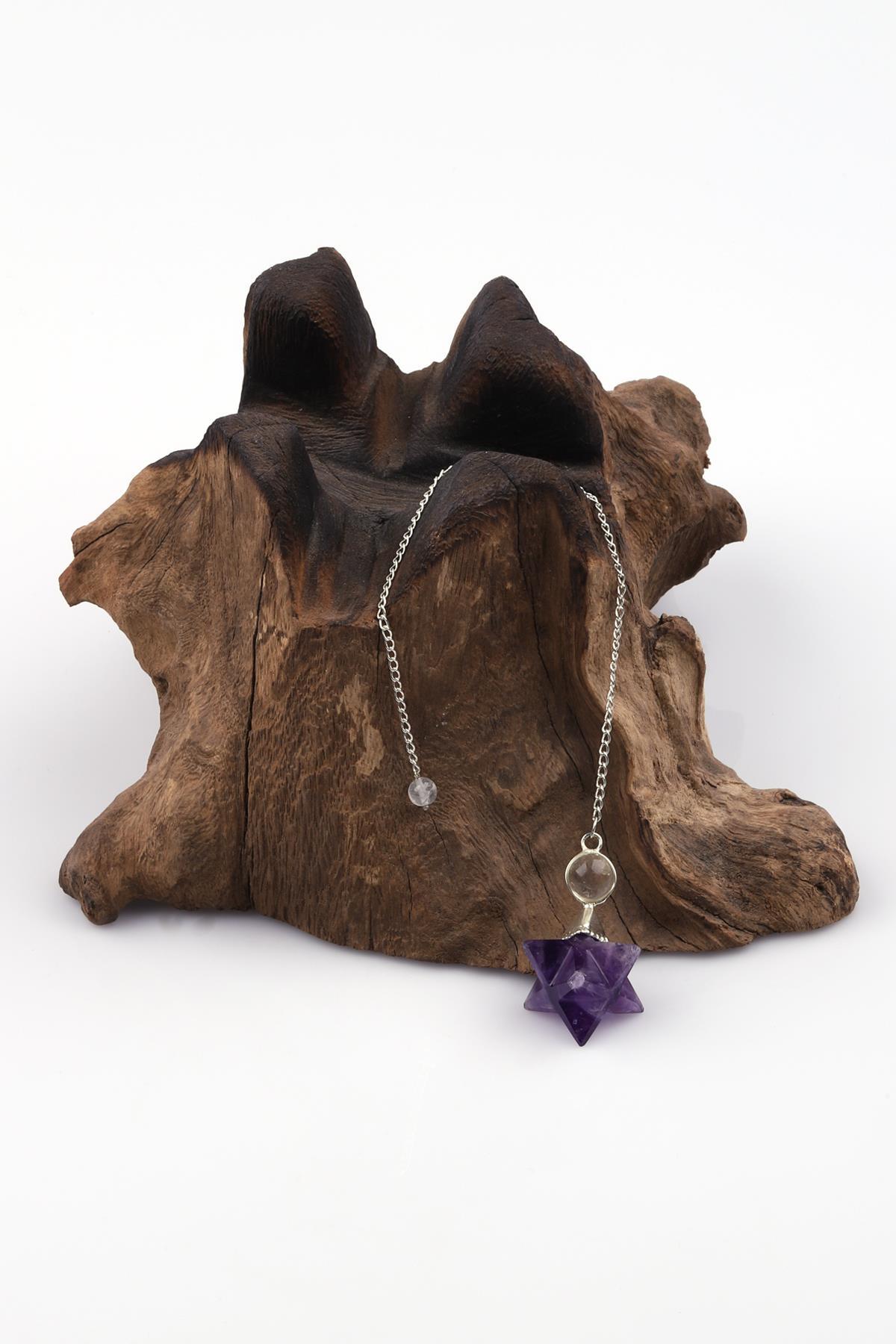 Ametist Doğal Taş Merkaba Pandül