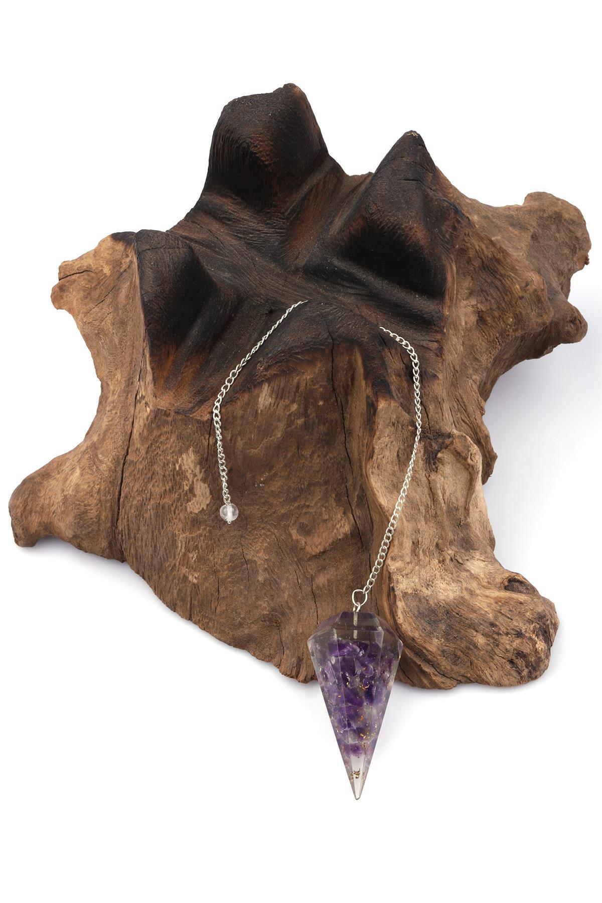 Ametist Doğal Taş Orgonit Pandül