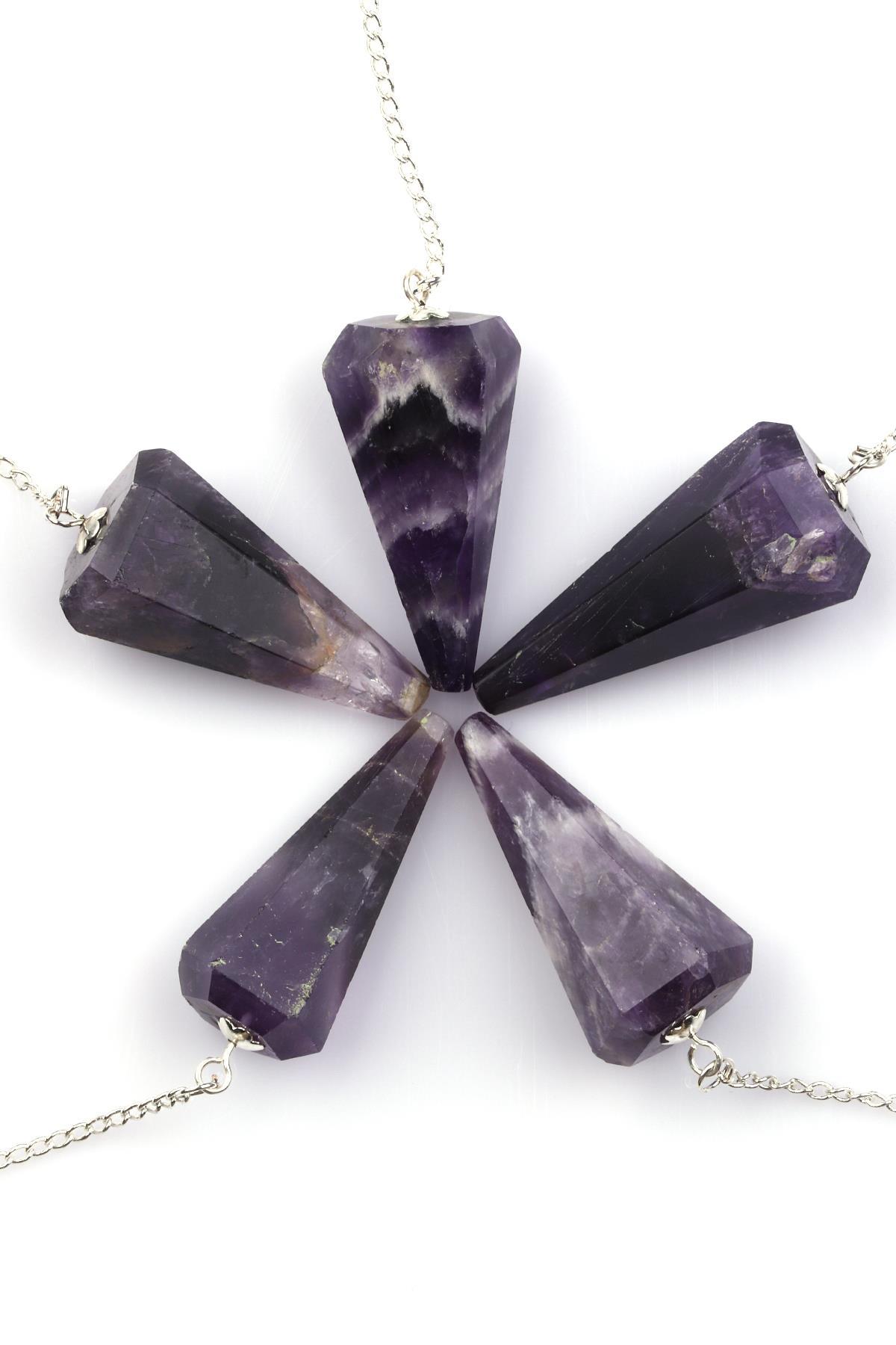 Ametist Doğal Taş Pandül