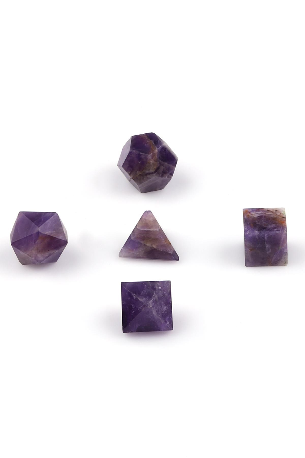 Ametist Doğal Taş Platonik Set